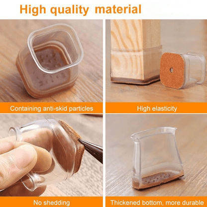 ✨ Transparenta benskydd för bord och stolar - Förtjockade, slitstarka, tysta och reptåliga filtbenskydd