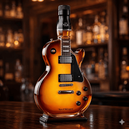 🤘A Taste for Rock: Vintage Sunburst Guitar Figurine as a Liquor Bottle🎸✨