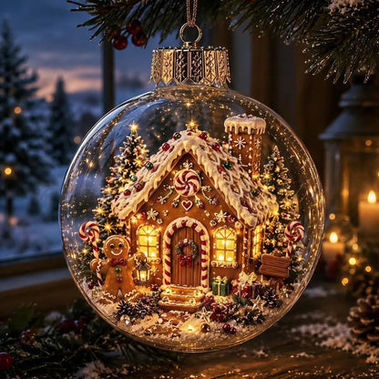 🎄Glowing Christmas Diorama Ornament – A Tiny Winter World in the Palm of Your Hand👼
