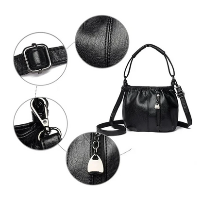 Mjuk läderväska med skrynklig design 👜✨