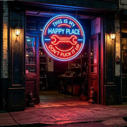🔥Last Day 49% OFF - ⚡🛠️This Is My Happy Place Neon Garage Sign