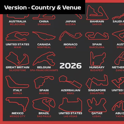 🏎️SISTA DAGENS REA – 50 % RABATT📅Formel 1-kalender 2026 F1