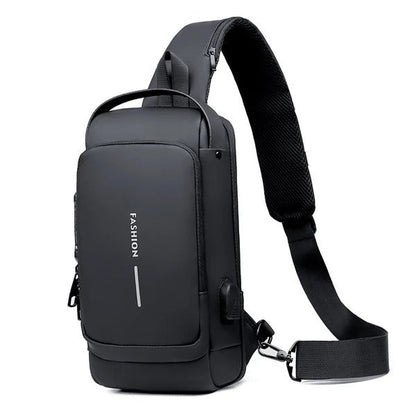 USB-laddning Sport Sling Stöldskyddad axelväska