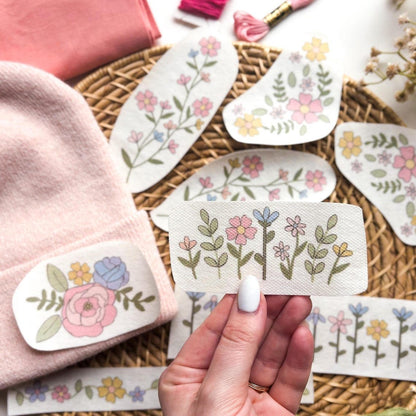 🌸Blomsterlinjer Designade Blomsterkantmönster Broderimönster – Stick & Stitch för nybörjare