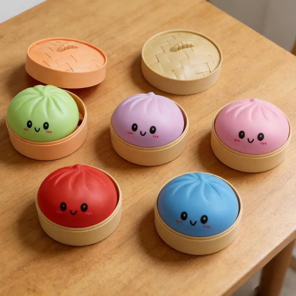 Glitter Dumpling Squishy Box – Söt fidgetleksak som lindrar ångest, med förvaringslåda