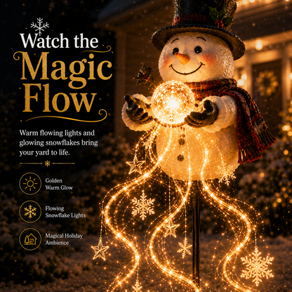 Snowman Magic Fountain LED Christmas Garden Light - Image 2