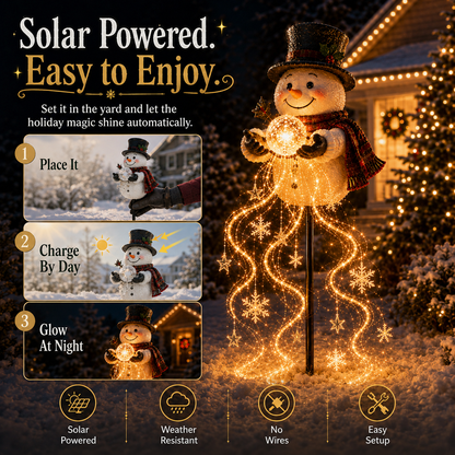 Snowman Magic Fountain LED Christmas Garden Light - Image 5