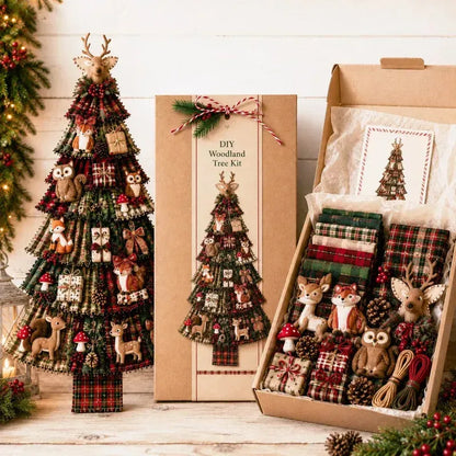 🎄 DIY Patchwork Christmas Tree Door Hanger | Rustic Christmas Decoration