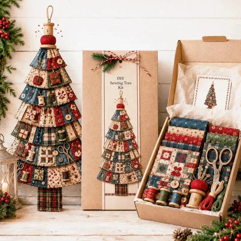 🎄 DIY Patchwork Christmas Tree Door Hanger | Rustic Christmas Decoration