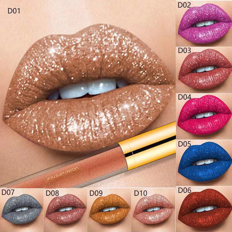 Hot sale-Metallic flytande diamantglitter läppstift🔥Köp 1 få 1 gratis
