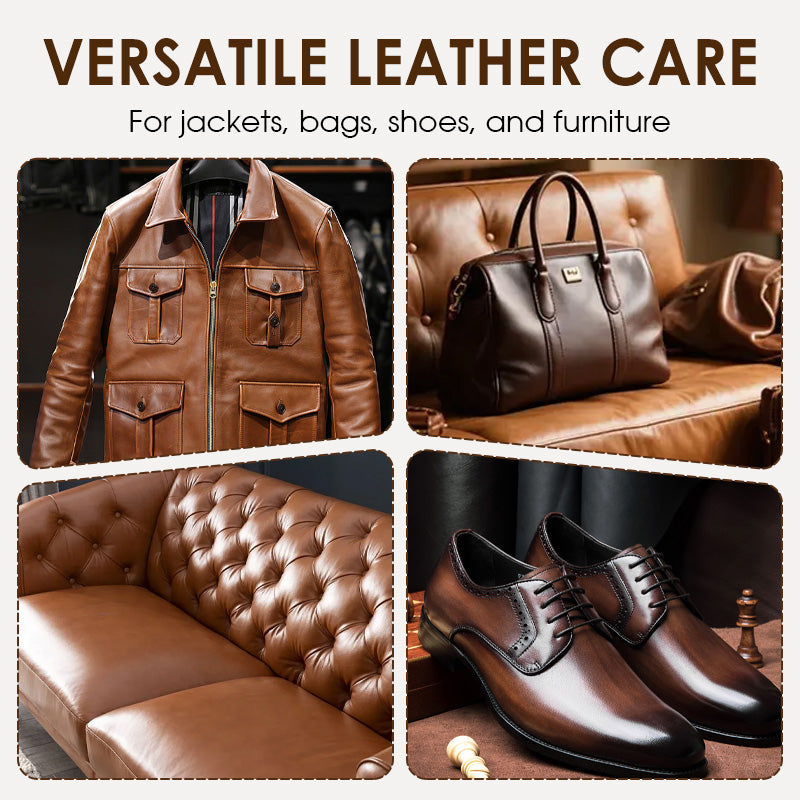 🔥2-i-1 Läderrengöring och -balsam – Återställer glans, förebygger sprickor och skyddar allt läder! 🧴🛋️