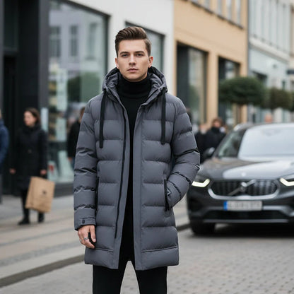⌛50 % rabatt på allt! ⏰ Herrquiltad jacka med huva, medellång 🔥