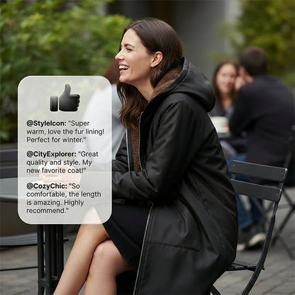 Gott nytt år! 🎊⏰ Lång damparkas i vintage-modell med mysigt foder och huva.