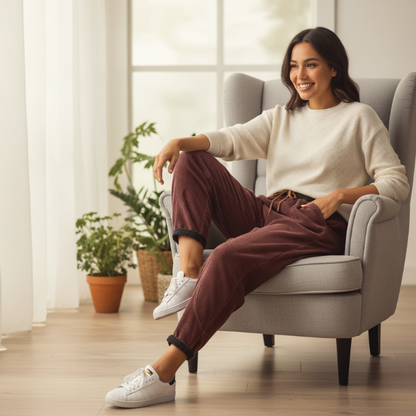 Varma harembyxor i sammet för kvinnor med mjukt foder