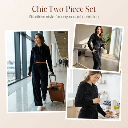 Damtröja Med Dragkedja Och Byxor, 2-delat Set