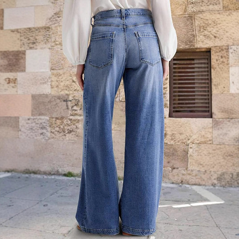 Damjeans med hög midja och vida ben i vintage-modell