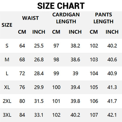 💎 Avslappnat 3-delat stickat set – Beskuren topp, lång kofta och åtsittande byxor | Mjukt, stretchigt och trendigt 🧶
