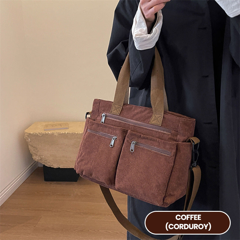 🤎 Elegant axelväska i vintagestil – enfärgad, praktisk och snygg för vardagsbruk