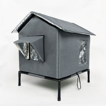 🐱 LIMITED-TIME 50% OFF! ✨ All-Weather Elevated Outdoor Cat House – Waterproof, Thermal Lining, Foldable