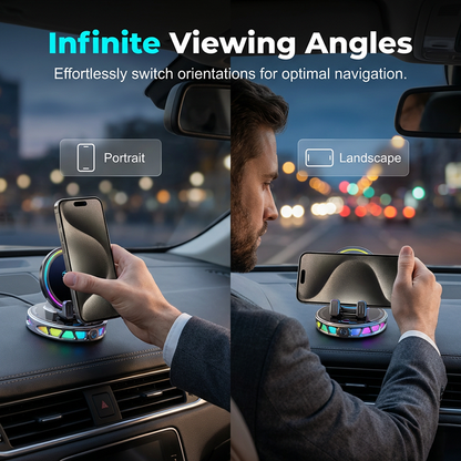 🎉 2026 Sale — Over 50,000 Sold! 🚗 RGB Electric Car Phone Mount with Wireless Charging – Auto-Clamping & 15W Fast Charge ⚡