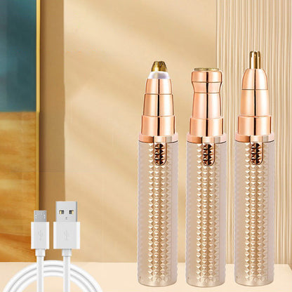 🔄🧔‍♀️🧔‍♂️ 50% OFF FOR A LIMITED TIME! 3-in-1 electric eyebrow trimmer - interchangeable heads for eyebrow, face and detail trimming - ideal for both men and women, so you are always well-groomed, wherever you are and whenever you want 🌍💈