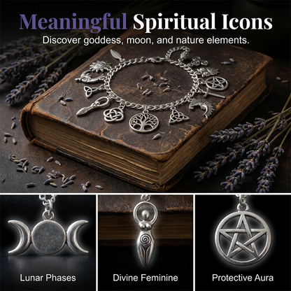 📿 LIMITED-TIME 50% OFF! ✨ Vintage Pagan Charm Bracelet – Spiritual Symbols, Antique Silver, Bohemian Style 🌙