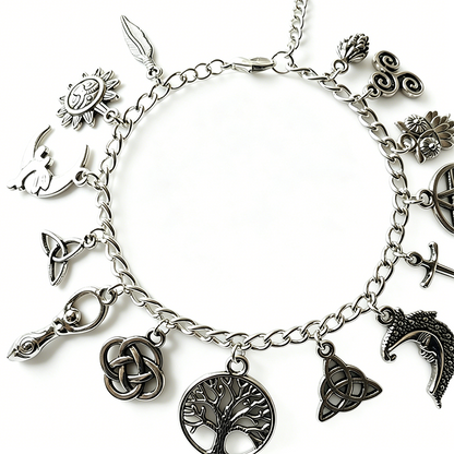 📿 LIMITED-TIME 50% OFF! ✨ Vintage Pagan Charm Bracelet – Spiritual Symbols, Antique Silver, Bohemian Style 🌙
