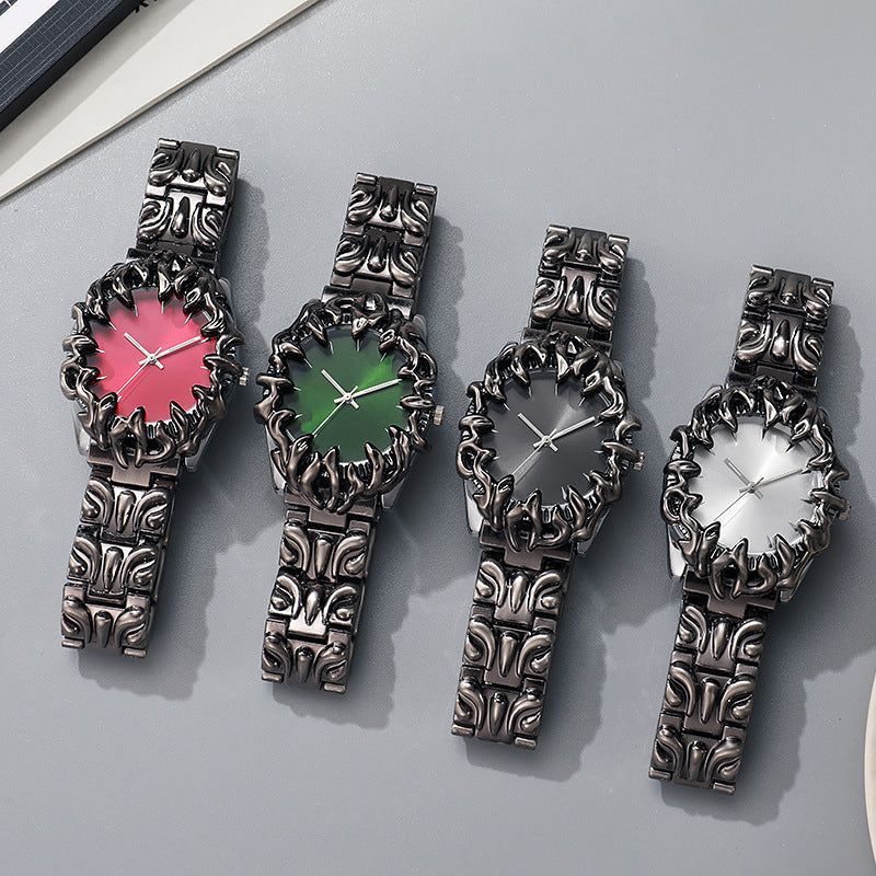 ⌚ LIMITED-TIME 50% OFF! ✨ Creative Claw-Shaped Quartz Watch for Men – Red Dial, Sculptural Bracelet, Statement Style 🔥