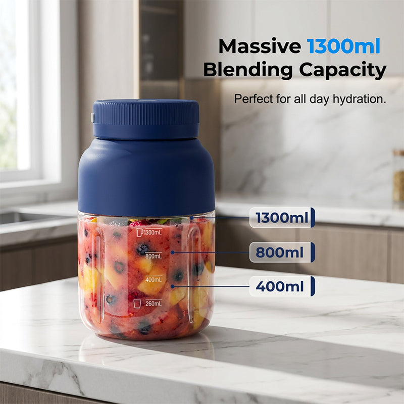🎉 2026 Sale — Over 82,000 Sold! 🥤 High-Capacity Cordless Juicer Cup – 1300ml Turbo Blender with 6-Blade Vortex 🌀