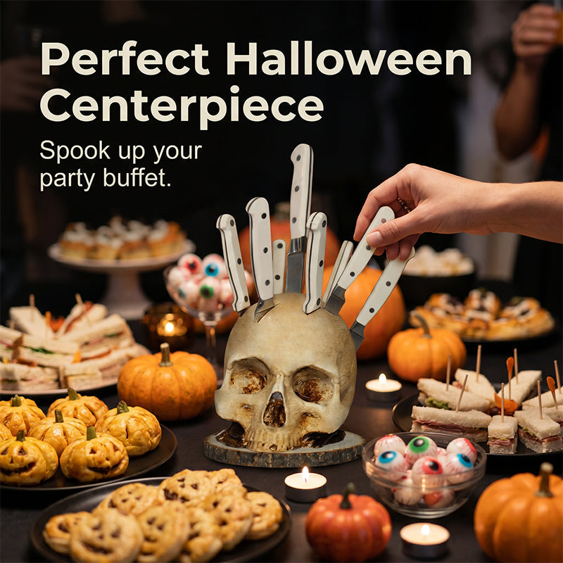🎉 2026 Sale — Over 71,000 Sold!💞 Funny Skull Knife Holder for Kitchen Storage – Spooky & Functional 💀