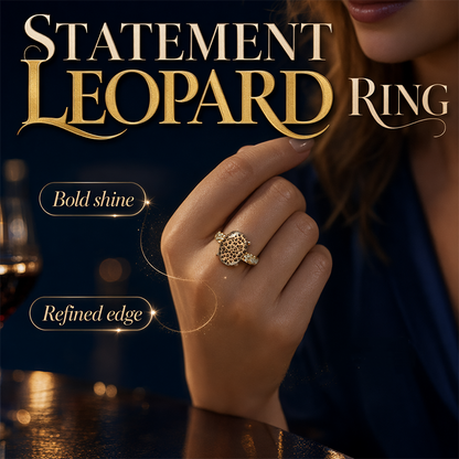 🎉 2026 Sale — Over 44,000 Sold!💍Vintage Leopard Print Oval Ring – Statement Style, Sparkling Stones 🐆