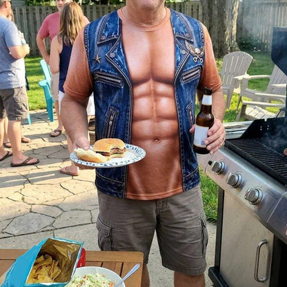 📢📢 50% off!! ⏰Funny men's T-shirt with muscle print