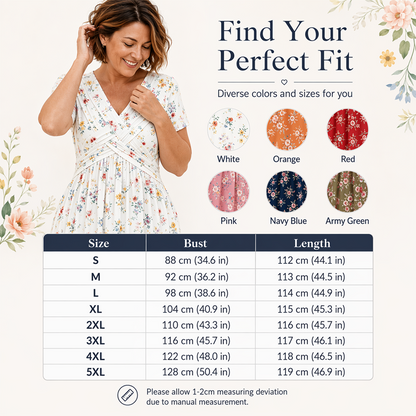 👗Women's V-neck dress | Floral print & cinched waist