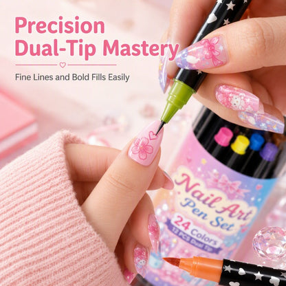 💅 LIMITED‑TIME 50% OFF! 💥 24 Colors Dual Ended Nail Art Pens Set – Creative, Salon‑Quality, Easy DIY ✨