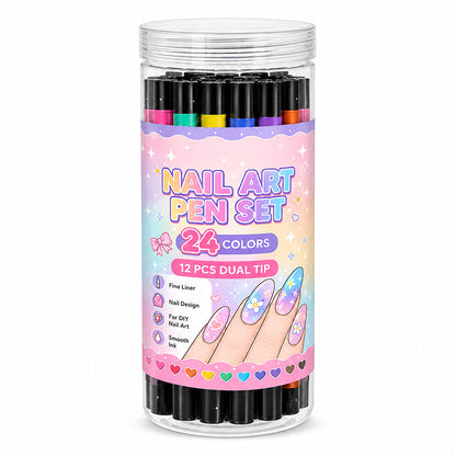 💅 LIMITED‑TIME 50% OFF! 💥 24 Colors Dual Ended Nail Art Pens Set – Creative, Salon‑Quality, Easy DIY ✨
