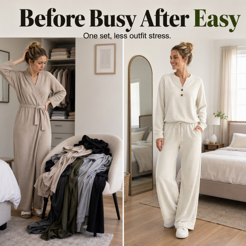 💖Lightweight top and wide-leg pants