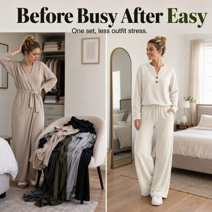 💖Lightweight top and wide-leg pants