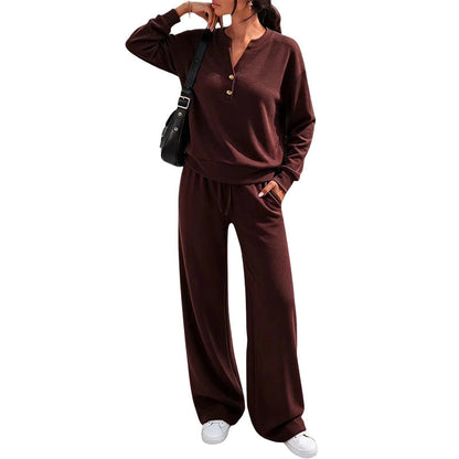 💖Lightweight top and wide-leg pants