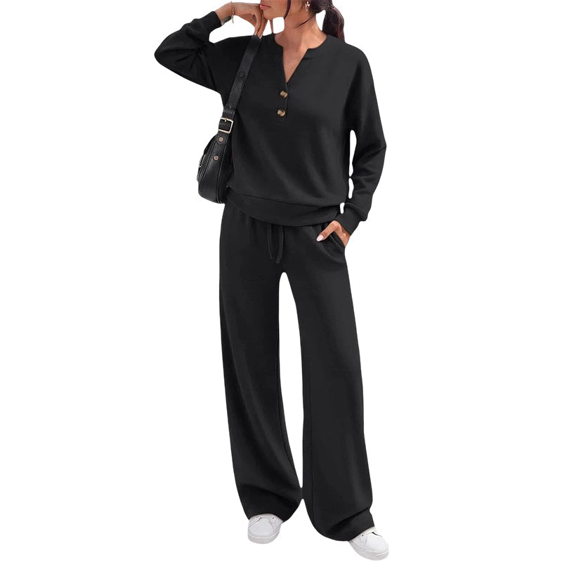 💖Lightweight top and wide-leg pants