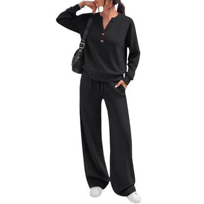 💖Lightweight top and wide-leg pants
