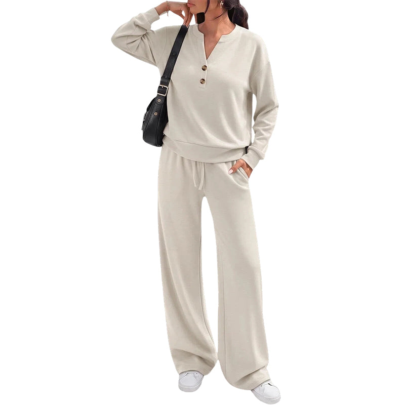 💖Lightweight top and wide-leg pants