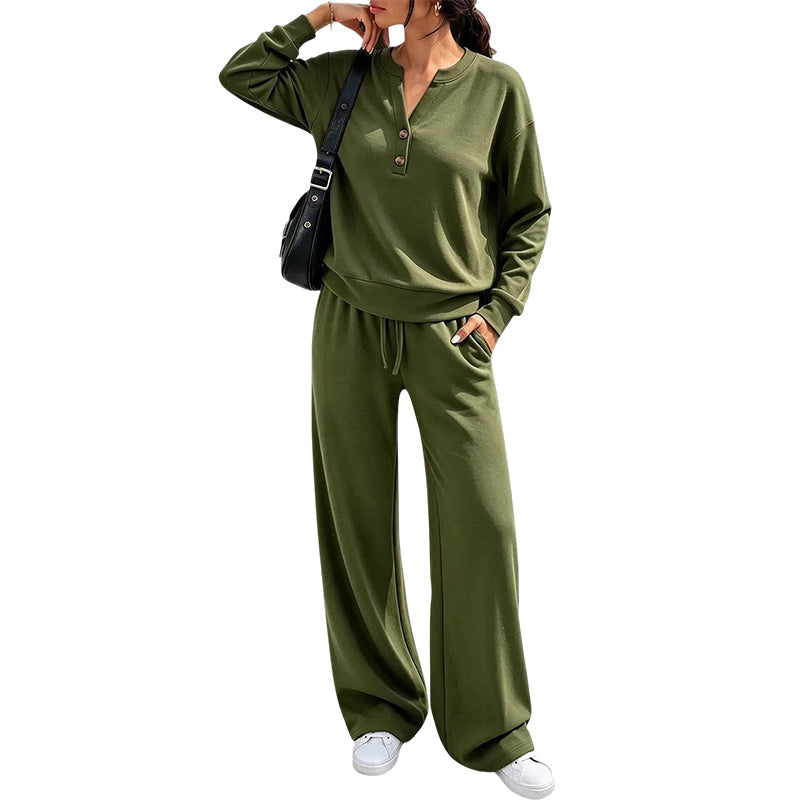 💖Lightweight top and wide-leg pants