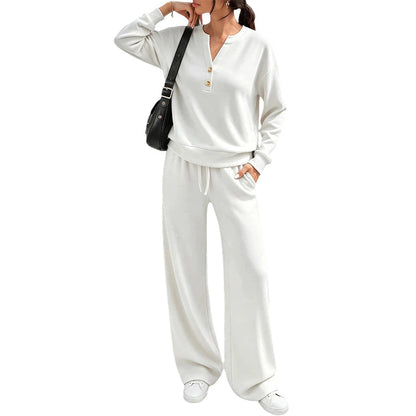 💖Lightweight top and wide-leg pants