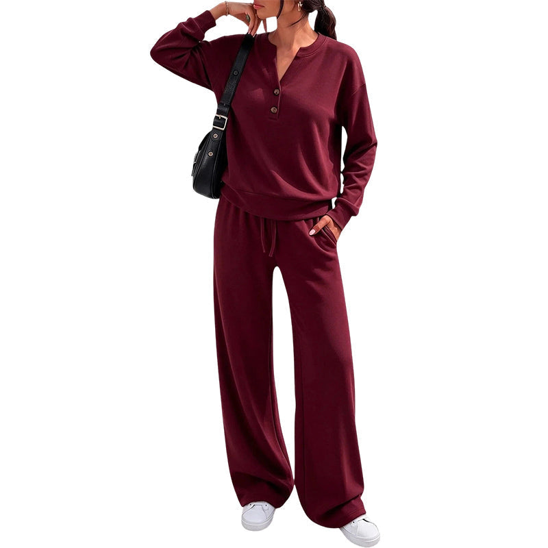💖Lightweight top and wide-leg pants