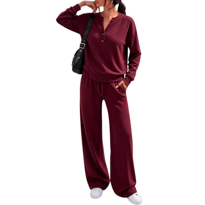 💖Lightweight top and wide-leg pants