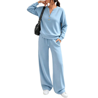 💖Lightweight top and wide-leg pants