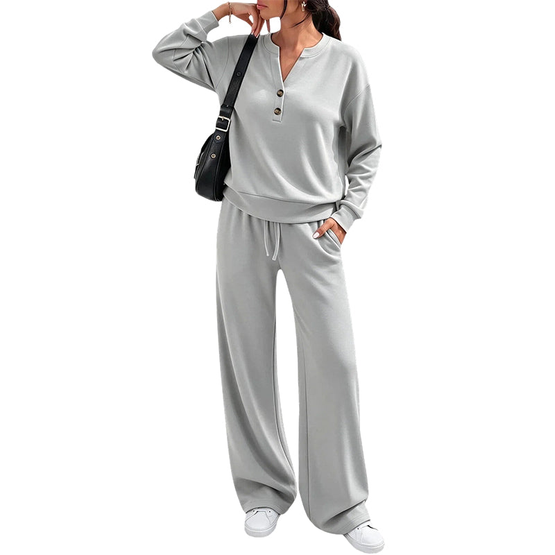 💖Lightweight top and wide-leg pants