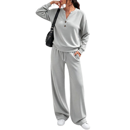 💖Lightweight top and wide-leg pants