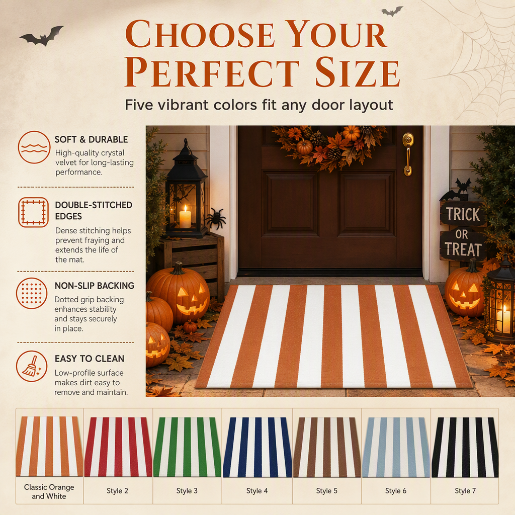 🚪 LIMITED‑TIME 50% OFF! ✨ Simple Striped Non‑Slip Door Mat – Stain‑Resistant, Durable, Multi‑Size ✨