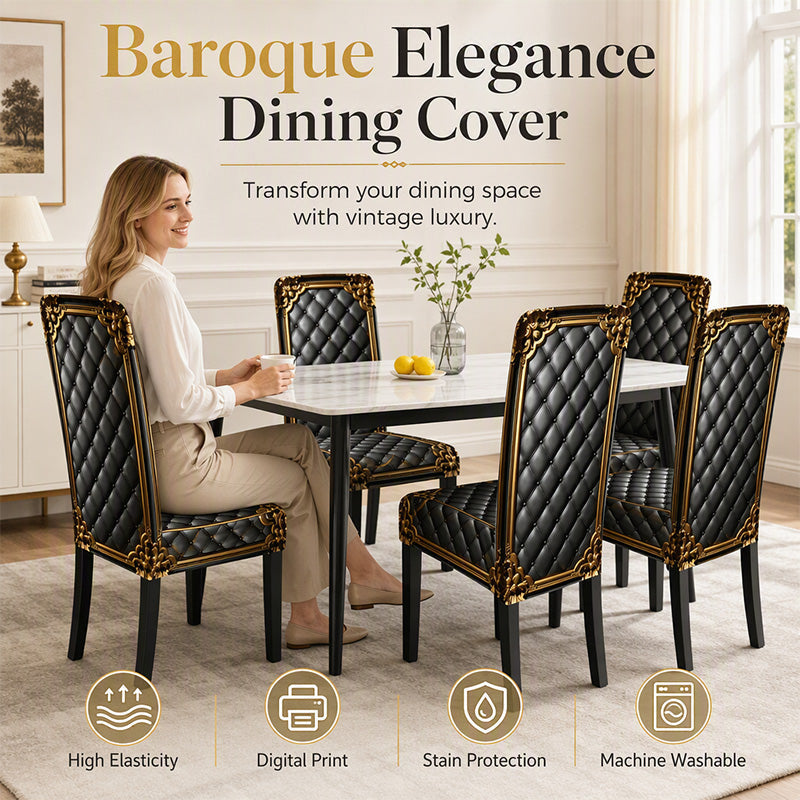 🪑 LIMITED‑TIME 50% OFF! ✨ Washable Stretch Chair Cover – Baroque Gilded Print, High‑Density Elastic Fabric ✨